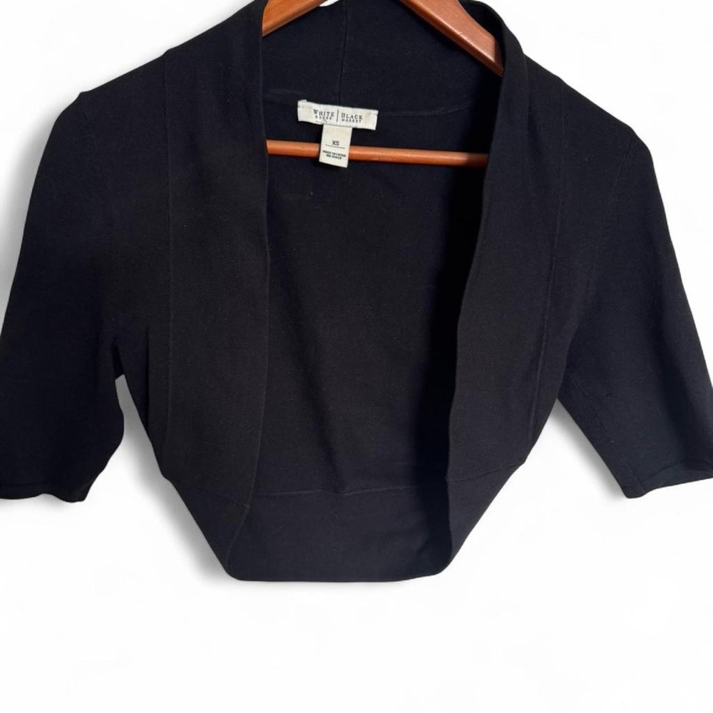 White House Black Market Elegant Black Crop Cardigan